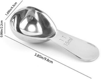 coffee scoop 3-piece set Stainless steel tablespoon measure spoon, Coffee scoop 1 tablespoon(15 ml, silver) Suitable for ground coffee, Milk