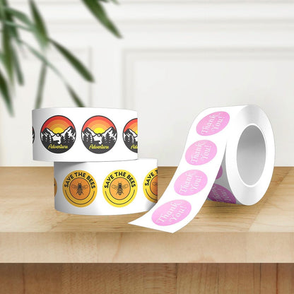Custom Stickers Label Rolls, Build Your Own Stickers/Labels Any Design Premium Gloss BOPP Custom Sticker, Personalized Stickers for Business Logo, Custom Printed Sticker Labels 50+