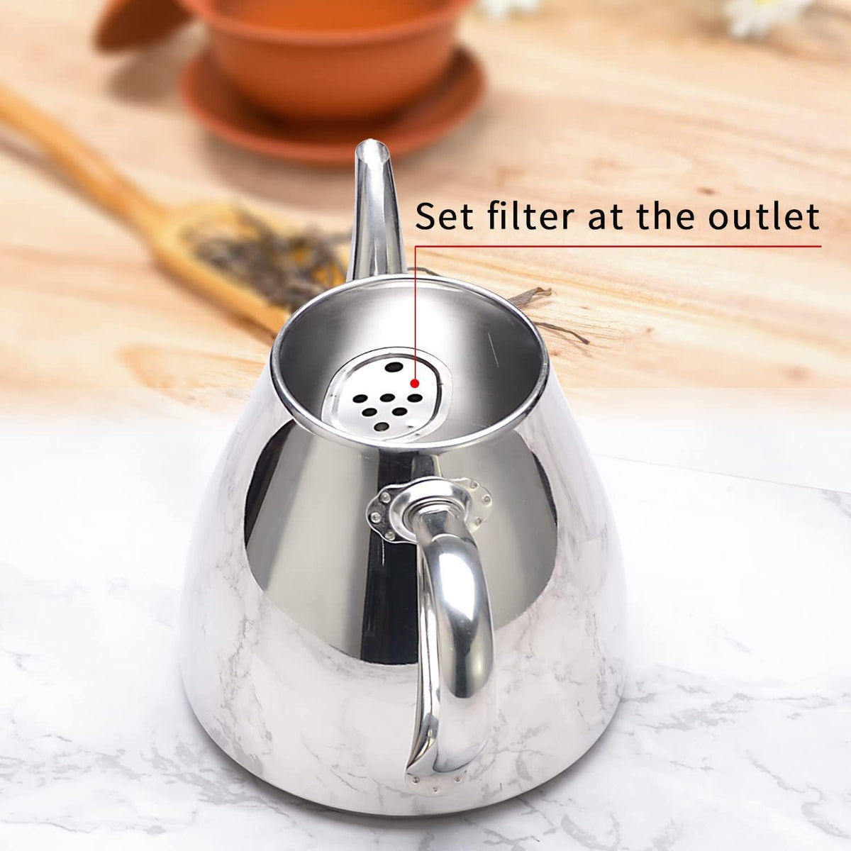 Sanqiahome Stainless Steel Teapot Coffee Servers 1500ml