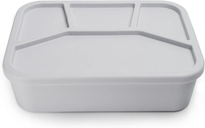 Ullabelle Leak Proof Bento Box Food-Grade Silicone Bento, BPA, Phthalate, Lead, & PVC Free - Bento Lunch Box for Daycare, Kids, & Adults - Leak Resistant Sets With Lids Snack Box Container (Grey 4)