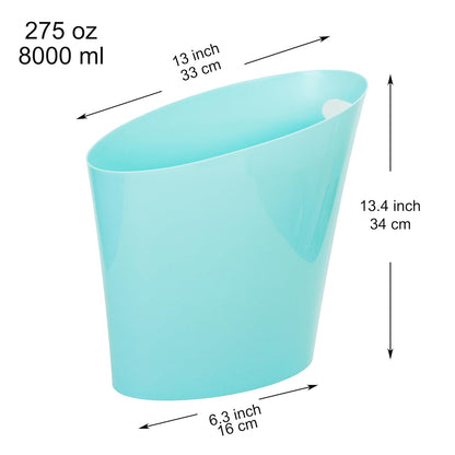 Youngever 2 Gallon Slim Trash Can, Plastic Garbage Container Bin, Small Trash Bin with Handles for Home Office, Living Room, Study Room, Kitchen, Bathroom (2 Pack) (Mint)