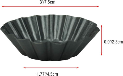 12 Pack Egg Tart Pan, Small Nonstick Carbon Steel Tartlet Tins