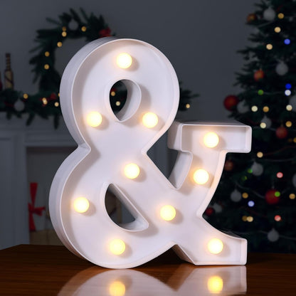 Foaky LED Letter Lights Sign Marquee Light Up Letters Sign for Night Light Wedding/Birthday Party Battery Powered Christmas Lamp Home Bar