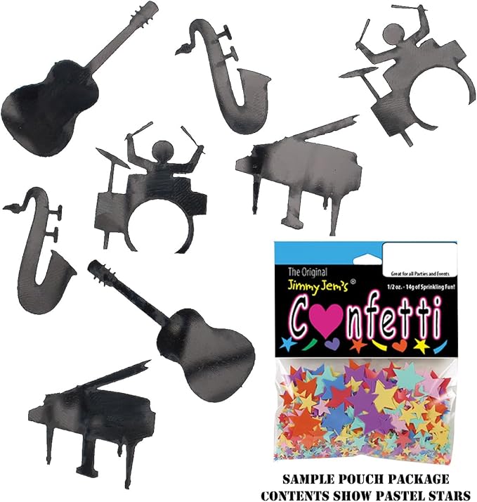 Confetti Music Instruments Black - 3 Half Oz Bags (1.5 oz) #9427