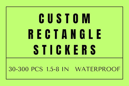 Custom Rectangle Stickers for Business Logo, Custom Rectangle Labels for Candle Jar Coffee, 30-300 pcs, Waterproof Glossy Vinyl Stickers, Upload Your Design (2x1 in)