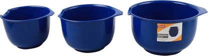 Glad Mixing Bowls with Pour Spout, Set of 3 Nesting Design Saves Space Non-Slip, BPA Free