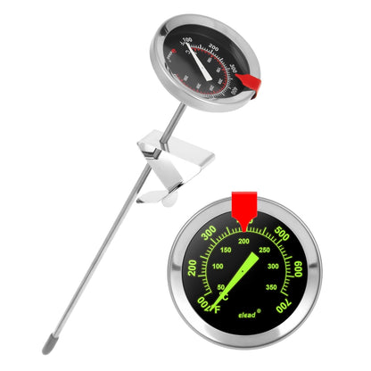 Glow-in-The-Dark Candy Thermometer Waterproof - 9" Deep Fry & Candy Thermometer with Pot Clip – High-Heat, Waterproof for Oil, BBQ