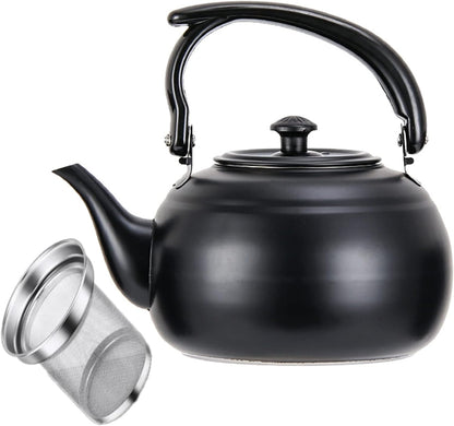 50 oz/1500ml Stainless Steel Steeping Teapot with Infuser for Loose Leaf Tea, Metal Tea Steeper Pot Coffee Water Kettle for Stovetop