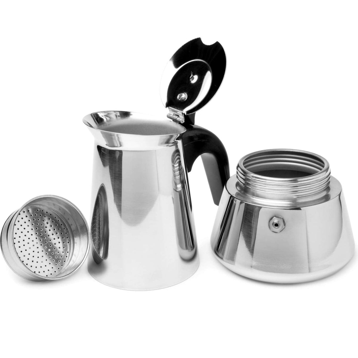 Moka Express Replacement Funnel Kit, 3 Packs Gasket Seals, 1 Stainless Steel Funnel with 1 Pack Stainless Filter (6-Cup)