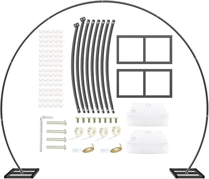LANGXUN 9.5ft Large Size Black Metal Balloon Arch Kit - Birthday & Wedding Decoration, Graduation & Event Party Supplies, Baby Shower Photo Background