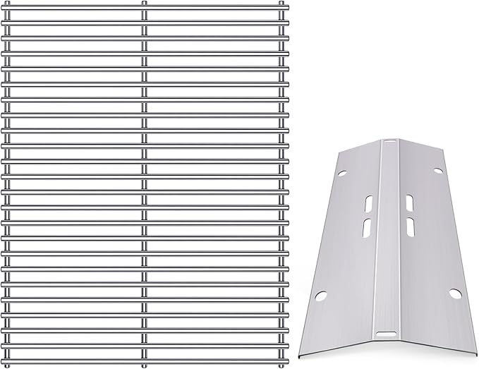 BBQ Grill Grates Replacement for Cuisinart Gas Grill CGG-200, CGG-220, CGG-240 Accessories, Stainless Steel Cooking Grate Grids Gas Grill Parts 18 Inch for All Foods Portable Gas Grillls