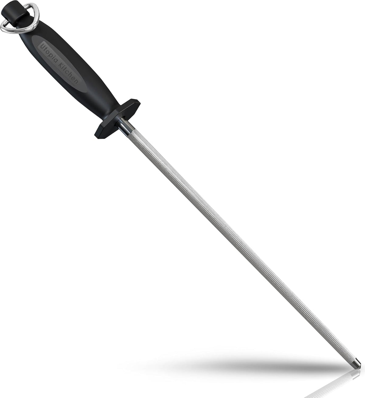 Utopia Kitchen 10 Inch Honing Steel Knife Sharpening Steel Sharpening Rod, Black