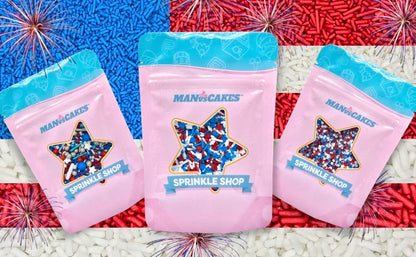Sprinkles, Blue Sprinkle, 4 Ounces, Jimmies, Sprinkle, Manvscakes, Chocolate Flavor, Non Toxic