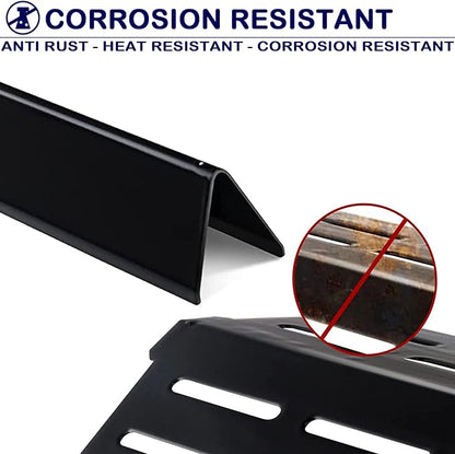 Heat Deflector Flavorizer Bars Porcelain Steel Gas Grill Replacement Parts for Weber Genesis 300 Series E310 E320 E330 S310 S320 S330 EP/CEP-310 EP/CEP-320 EP/CEP-330, 17.5 inch Heat Shield Plates