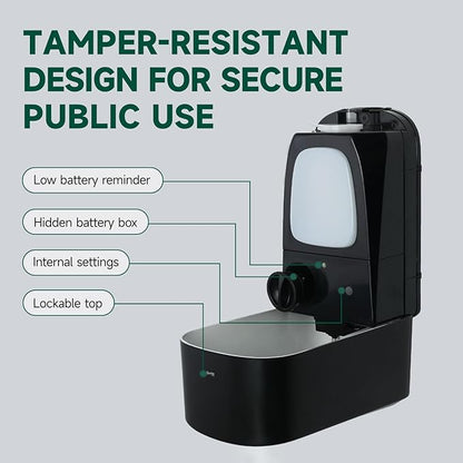 anydry Commercial Automatic Soap Dispenser Large 34oz/1000ml Capacity Wall-Mounted Touchless Liquid Dispenser for High-Traffic Restrooms, Offices, Hospitals Model AD1220S Black