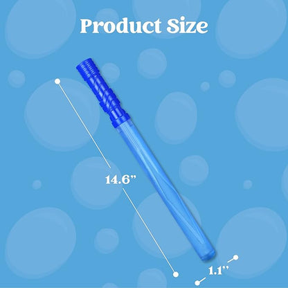 JOYIN 12 PCS 14.6’’ Big Bubble Wands with 12 X 12 ml Bubbles Refill Solution + 32 oz Bubble Solution Concentrated Refills (up to 2.5 Gallon) for Kids, Adults, Summer Toy Party Favor, Outdoors, Easter