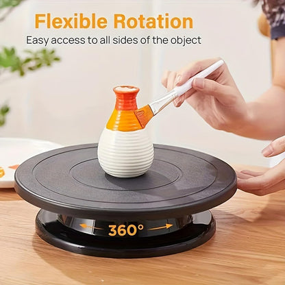 11 Inch Rotating Cake Turntable, Cake Stand Smoothly Revolving Cake Spinner Stand Cake Decorating Kit Display Stand Baking Tools Accessories Supplies for Cookies Cupcake (Black)
