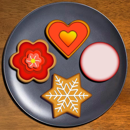 Metal Cookie Cutters Set- Heart, Star, Round, Flower - 12Pcs Cookie Cutters - Heart Star Cookie Cutter Round Small Cutter Flower Cookie Cutter for