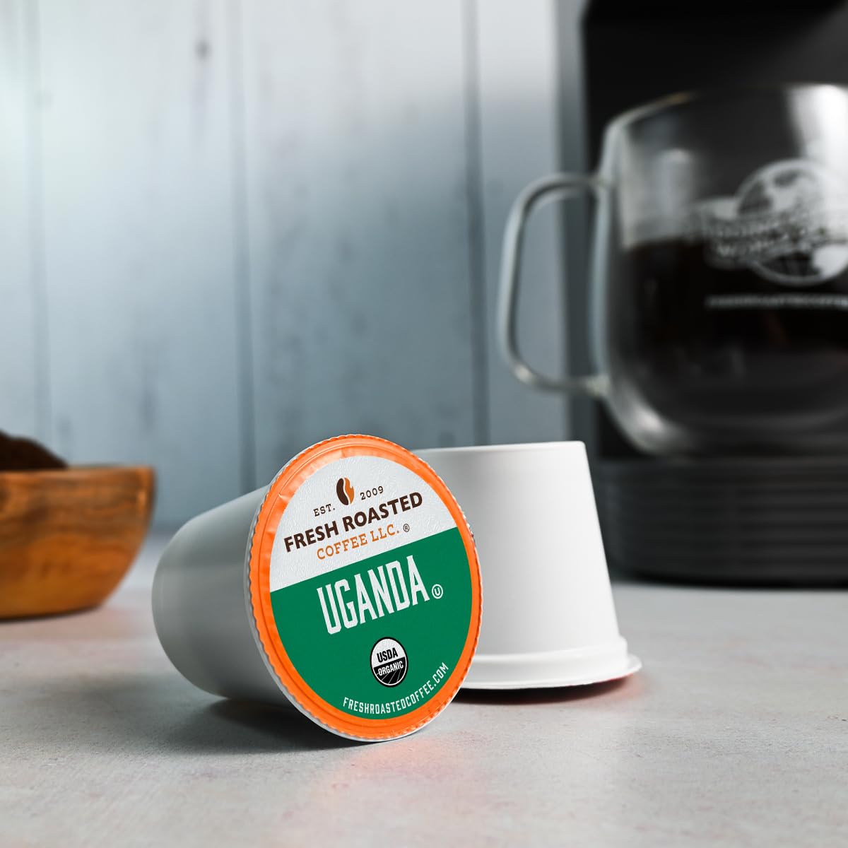 Fresh Roasted Coffee, African Variety Pack K-Cup Pods for Keurig Brewers, Medium Roast, Kosher, 96 Count Loose Pack