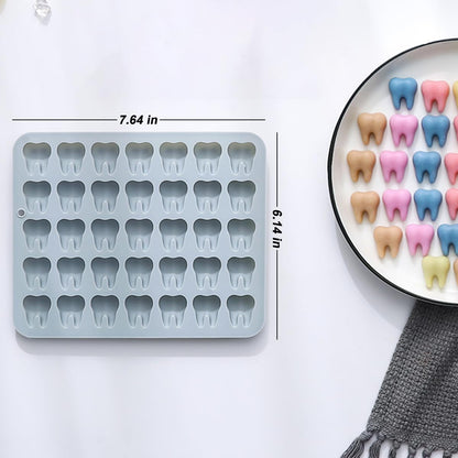 Unique Tooth Shape Candy, Chocolate Silicone Molds Set, 70 Cavity, Non Stick Mold for Gummy, Cupcake Topper, Snack, Biscuit, Handmade Diy, 2 Count
