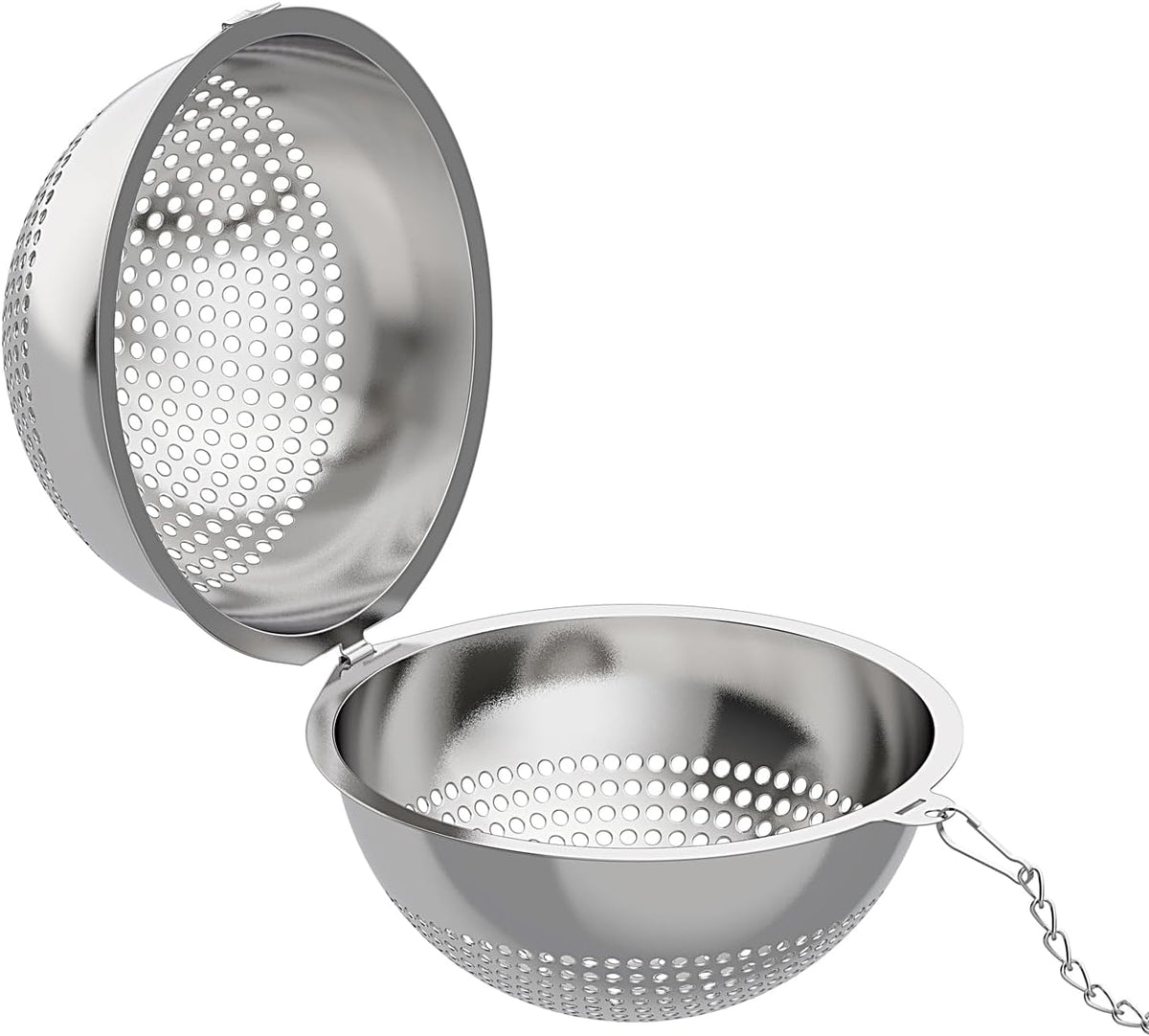 2 Pack Food Grade 304 Stainless Steel Mesh Tea Ball 2.1 Inch Tea Infuser Strainer Filter Diffuser for Loose Tea