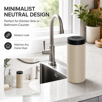 Silicone Dish Soap Dispenser, 8 Oz Refillable Squeeze Bottle, Leakproof for Kitchen Sink, Light Gray