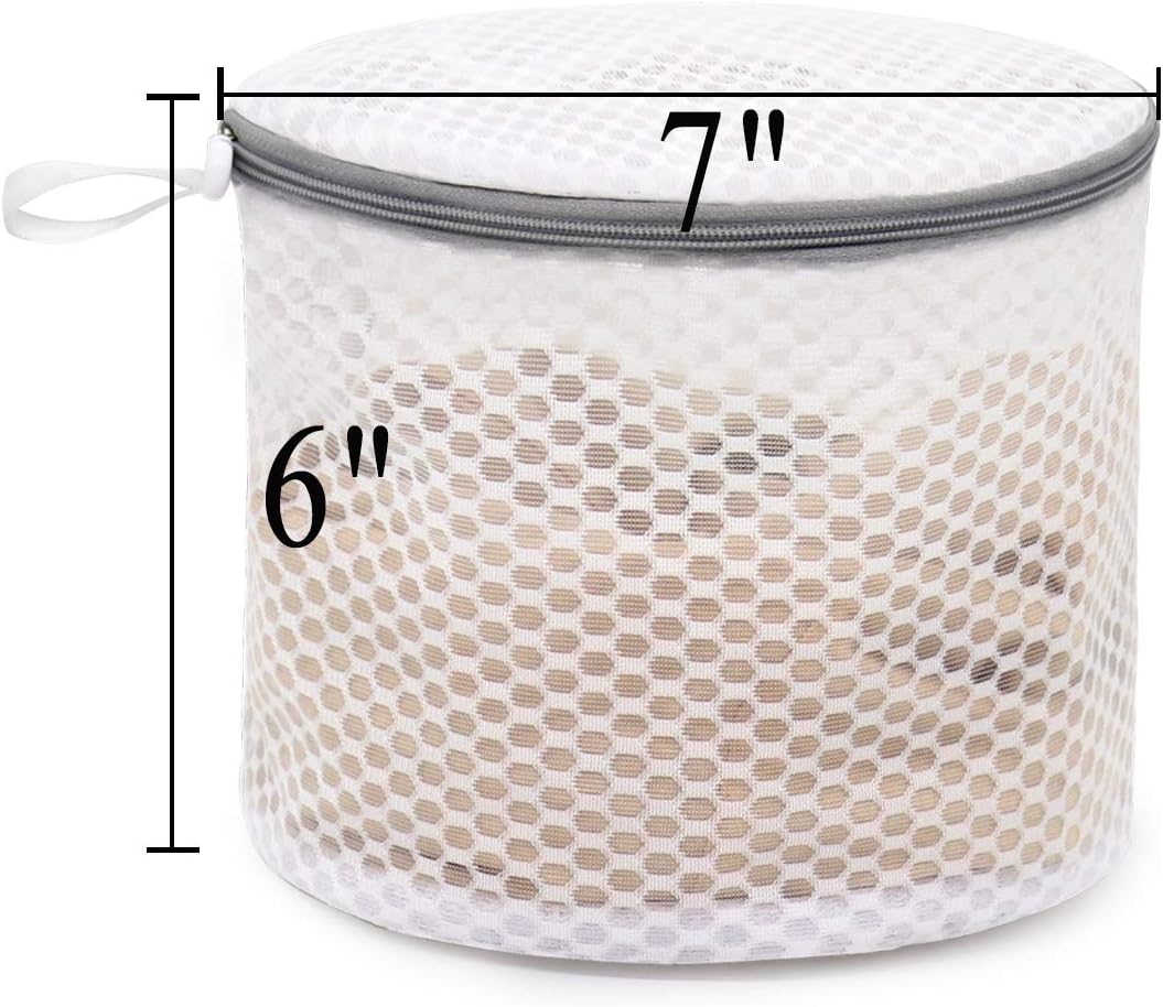 Muchfun 3Pcs Bra Wash Bags, Honeycomb Mesh Laundry Bags for Delicates, Lingerie, Intimates and Underwear 7 x 7 x 6 Inches