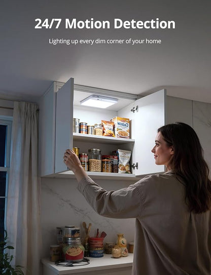 Bojim Rechargeable Remote Control Battery Operated Motion Sensor Ceiling Light Indoor, Brightness Dimmable 3 Colors No Wiring Magnetic Overhead Shower Lighting for Closet Bedroom Pantry Garage