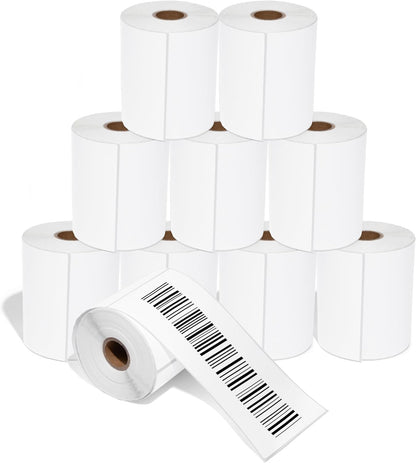 Aegis Adhesives - 4" X 8" Direct Thermal Labels Compatible with Rollo, Zebra, and Other Desktop Label Printers (10 Rolls, 200/Roll)