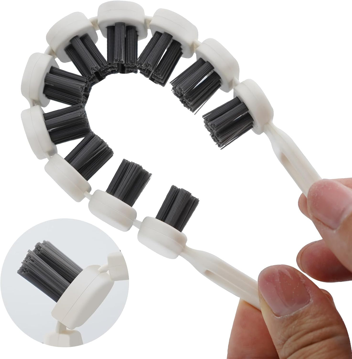 Crevice Cleaning Brush, Hard Bristle Grout Brush Gap Cleaner Tool for Tight Groove Spaces, Kitchen, Bathroom, Sliding Shower Door, Faucets Corners, Tiles, Sink and Windows Track (Green+White)