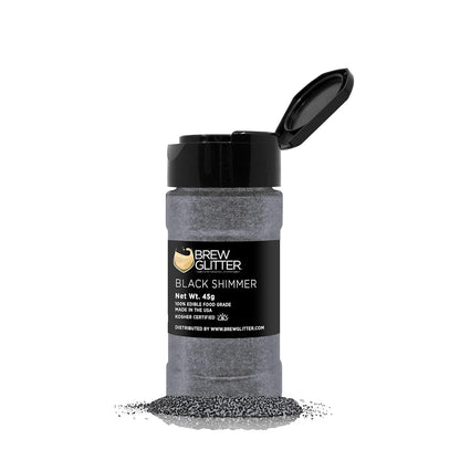 Brew Glitter - Black Shimmer (45g 1x Shaker Jar), Edible Glitter For Drinks, Beer and Cocktail Beverages by Bakell