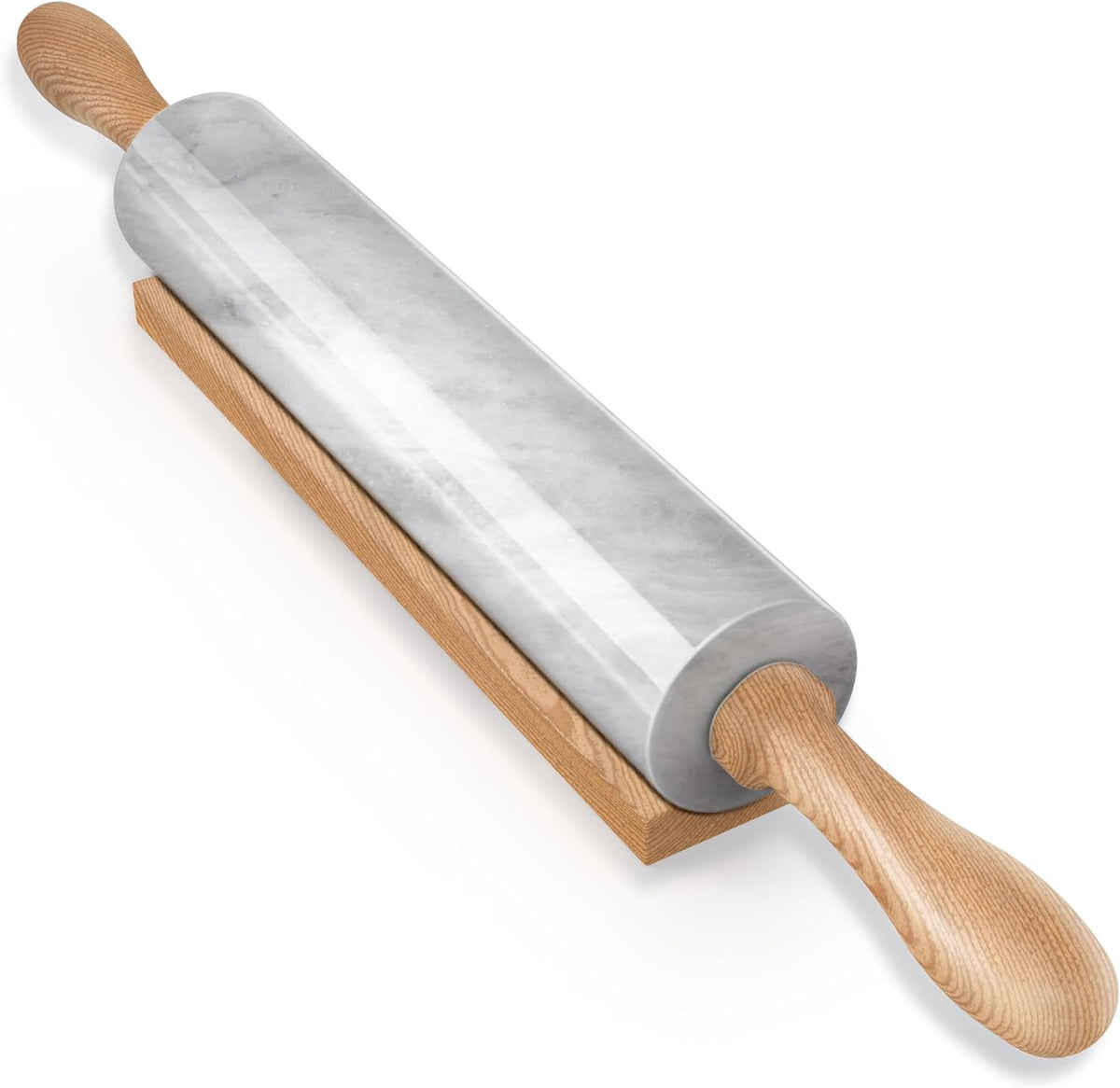 Koville Marble Rolling Pin, Non-Stick African Stone Polished Dough Roller, Pasta, Dumpling, Ravioli, Fondant, Pie Crust