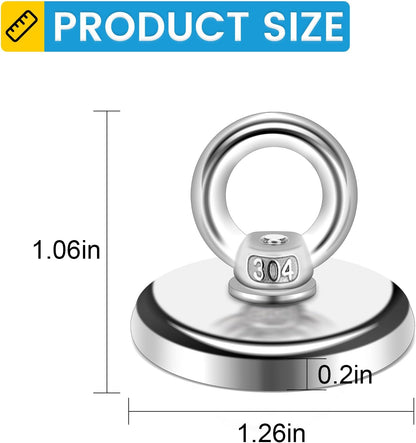 Magnetic Hooks, 100 LB（45KG） Heavy Duty Magnetic Hooks with Countersunk Hole Eyebolt, Perfect for Home, Kitchen, Workplace, Office and Garage, Pack of 10 Brand