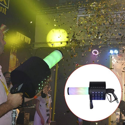 DJ Shot Confetti Cannon Gun,Handheld 7 Colors LED Confetti Blaster Launcher,Professional Smoke Fog Machine for Party Concerts, Parties, Club, Wedding, Theater