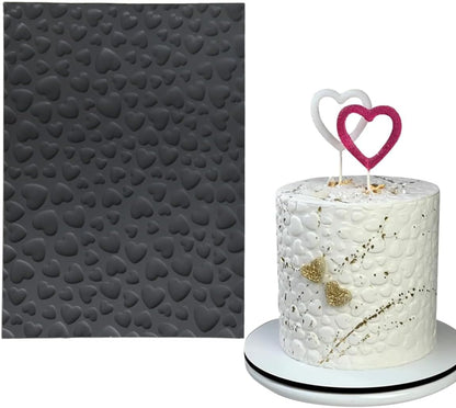 mostsom Silicone Lace Cake Mold Heart Pattern Flexible Sugar Craft Decorating Tool for Baking, Fondant, Chocolate, and Resin Molding Non-Stick Cake Decorating Molds (B_ Heart)