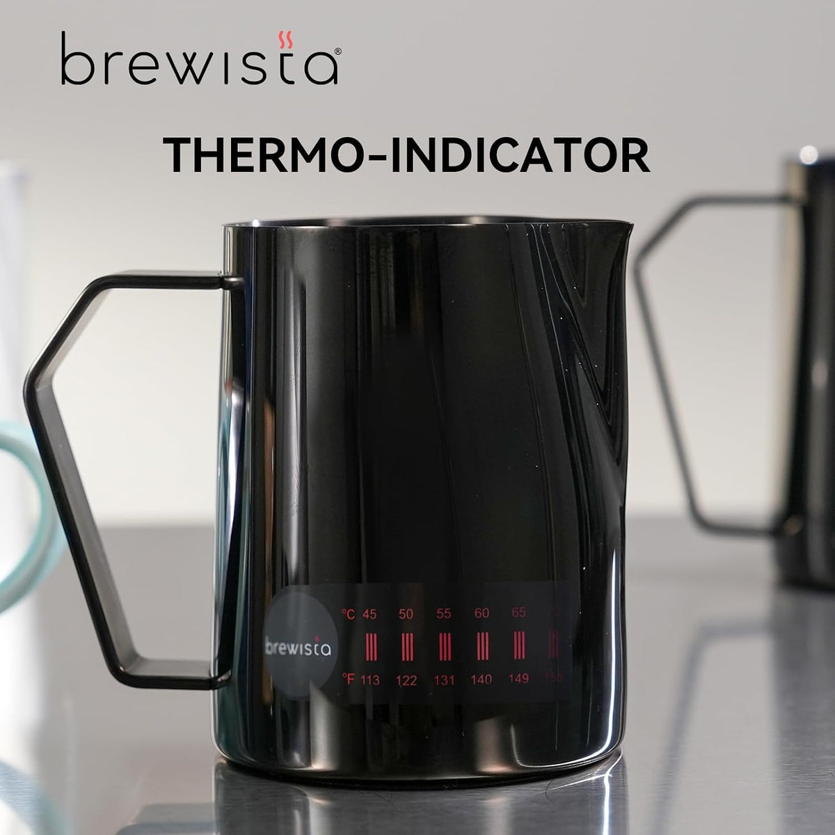 Brewista Precision Milk Frothing Pitcher, Steaming Jug, Coffee, Espresso Machine Accessories for Barista, Latte Art, Cappuccino, Stainless Steel Cup, 24 oz/720 ml, Matte Black