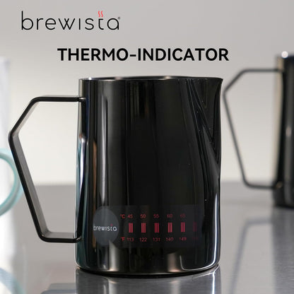 Brewista Precision Milk Frothing Pitcher, Steaming Jug, Coffee, Espresso Machine Accessories for Barista, Latte Art, Cappuccino, Stainless Steel Cup, 24 oz/720 ml, Matte Black