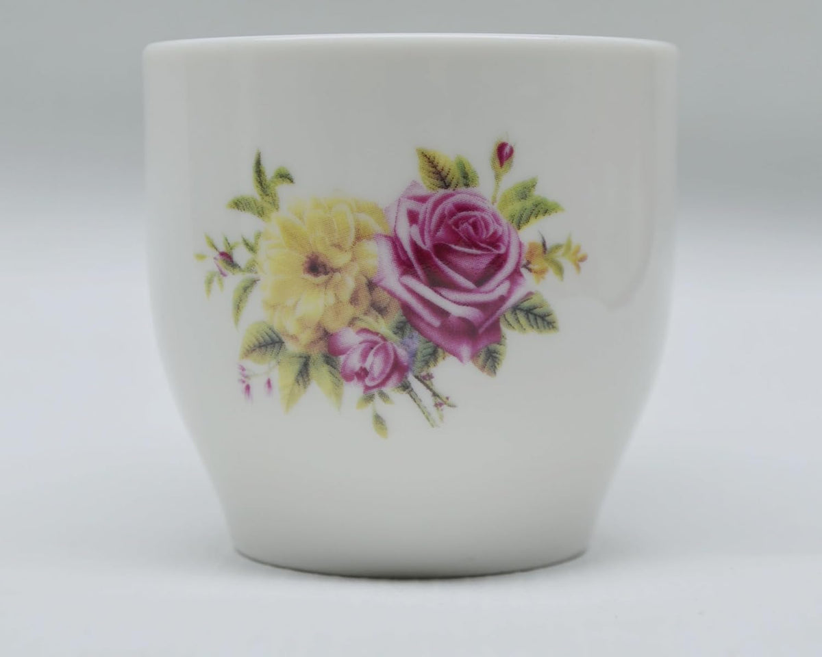 Liang baobao Porcelain Teacup, 5oz Cups Painted Flowers Coffee Tea Water Pot Ceramic Kettle Tea pot Accessories (cup*4)