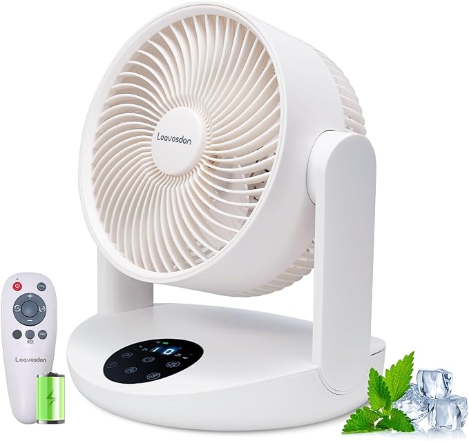0dB Cordless Air Circulator Fan with Night Light, 20000mAh Solar Powered Camping Fans Rechargeable Table Fan Battery Operated Desk Fan, 12 Speeds, 12H Timer