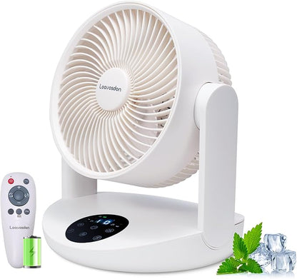 0dB Cordless Air Circulator Fan with Night Light, 20000mAh Solar Powered Camping Fans Rechargeable Table Fan Battery Operated Desk Fan, 12 Speeds, 12H Timer