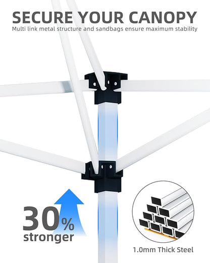 10x10 Pop Up Canopy with One Button Push Setup - Heavy Duty Outdoor Canopy Tent with Portable Roller Bag - 3 Adjustable Height, 4 Weight Bags, 8 Stakes & 4 Guy Ropes Included, Green