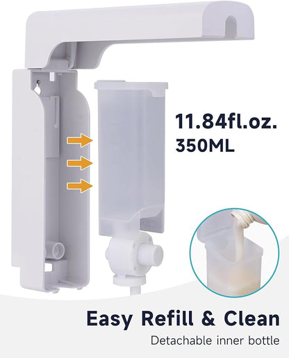 AIKE 2 Chambers Shower Shampoo and Conditioner Dispenser 2 x 11.8 fl.oz. for Bathroom(White)
