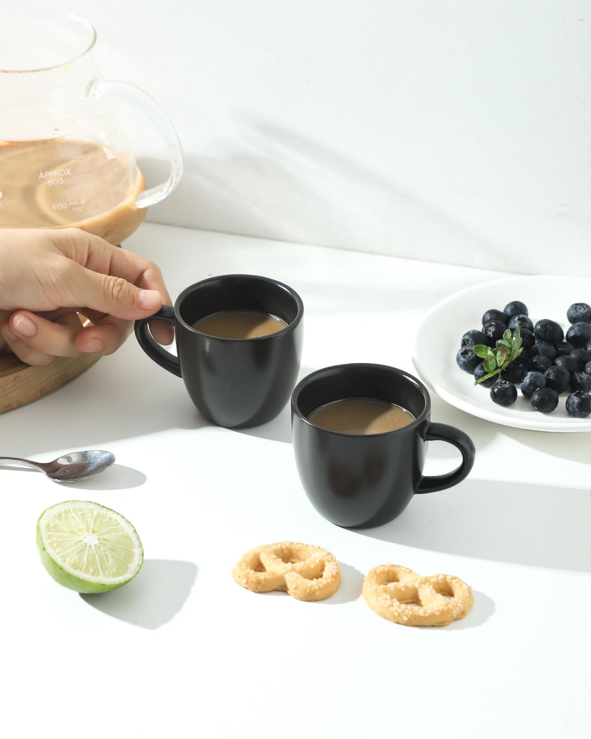 Hasense Ceramic 3 OZ Espresso Cups, Porcelain Espresso Demitasse Cups Set of 4 for Double shot, Lungo and Ristretto