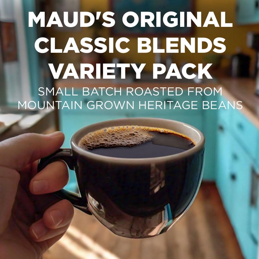Maud's Original Coffee Pods Variety Pack, 80 ct, 9 Assorted Roasts, Dark & Medium Roast Coffee in Recyclable Single Serve Pods – 100% Arabica Coffee