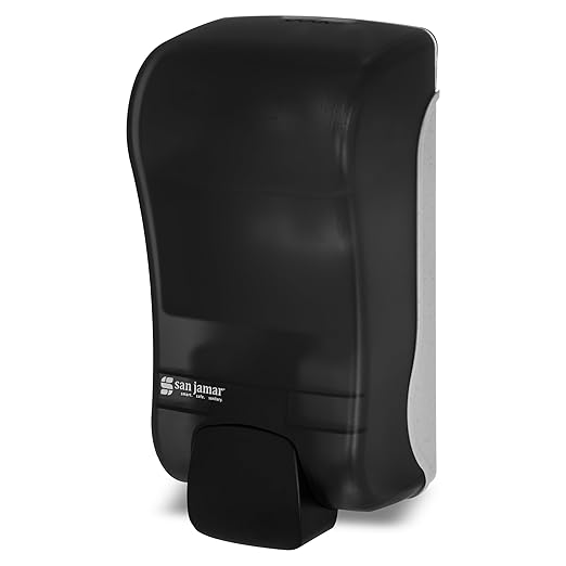 San Jamar SF1300TBK SF1300 Rely Manual Foam Soap Dispenser, 1300 mL, Black Pearl
