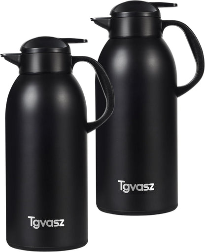 2 PCS Thermal Coffee Carafe 101 oz / 3L - Up to 24 Hours Hot, Insulated Stainless Steel Aipot for Hot Liquids