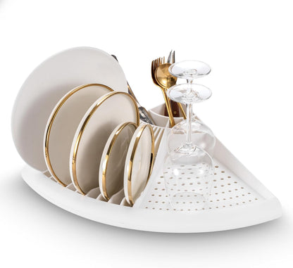 Dish Drying Rack - Plastic Corner Kitchen Dish Drying Rack,Multipurpose Sink Counter Storage Rack for Household