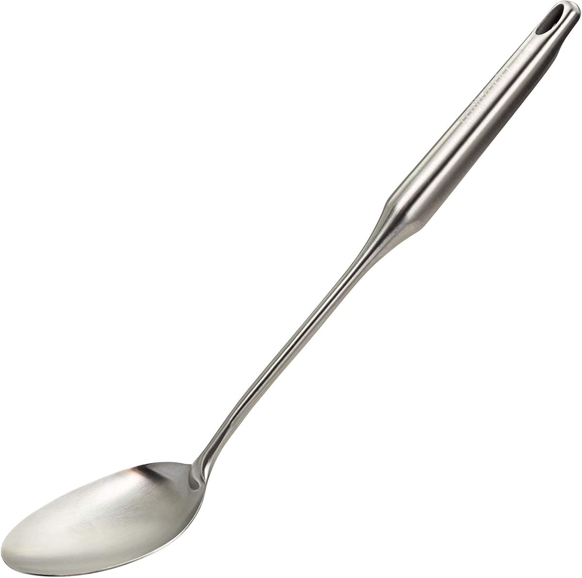 Stainless Steel Big Cooking Spoon, Kitchen Utensils and Gadgets, 15 Inch Large Spoon For for Cooking, Basting, Serving, Dishwasher Safe Metal Utensil