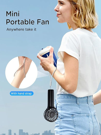 EasyAcc Mini Portable Fan,Handheld Fan,3 Speed Personal Small Makeup Fan 2000 Battery Hand Fan,Lightweight Washable USB Rechargeable Little Fan for Lash Stylish Girl Women Travel Gift Fan Black