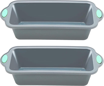 To encounter 9 Inch Silicone Bread and Loaf Pan, 2 Pack Food Grade Nonstick Silicone Molds for Baking Banana Bread, Meat Loaf, Pound Cake